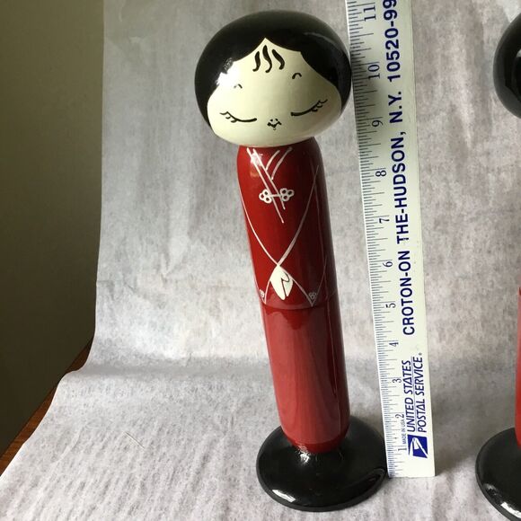 Rare 11” Vintage Japanese Kokeshi Doll/Box Pair - Picture 15 of 16